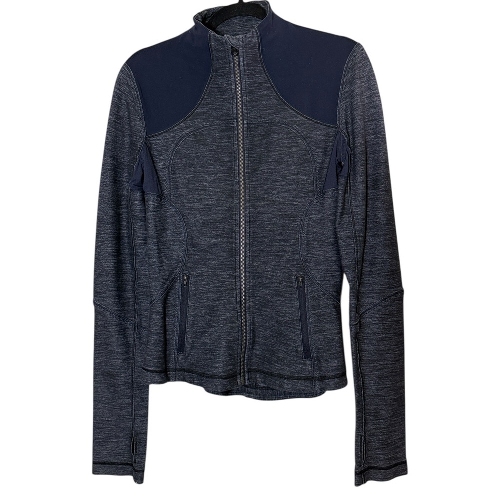 Lululemon Women’s Forme Full Zip Athletic Jacket Heathered Denim sz 8